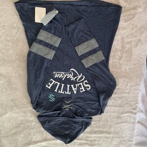 Seattle Kraken NHL Size M Women Blue/Gray/White Long Sleeve with Hoodie NWT